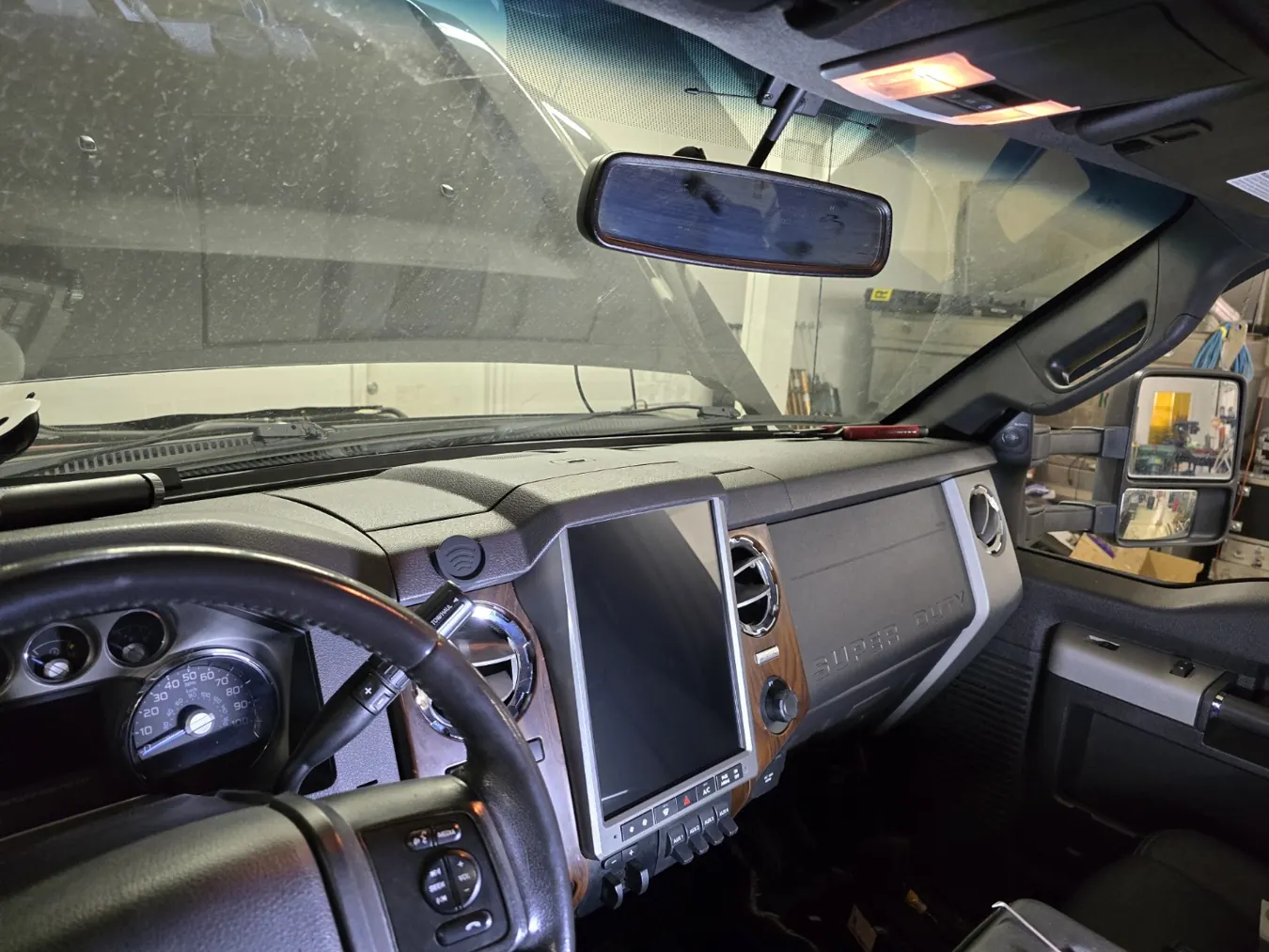 Integrated touchscreen receiver in truck dashboard