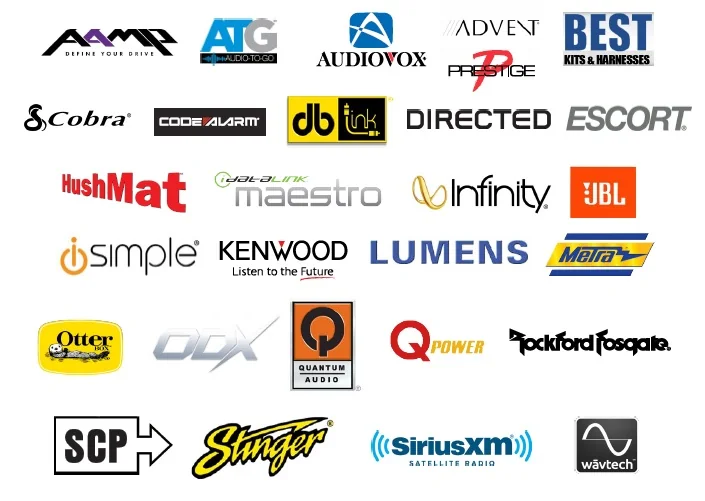 Car audio, electronics and remote start manufacturer line card supplied by Phantom Hybrid Designs
