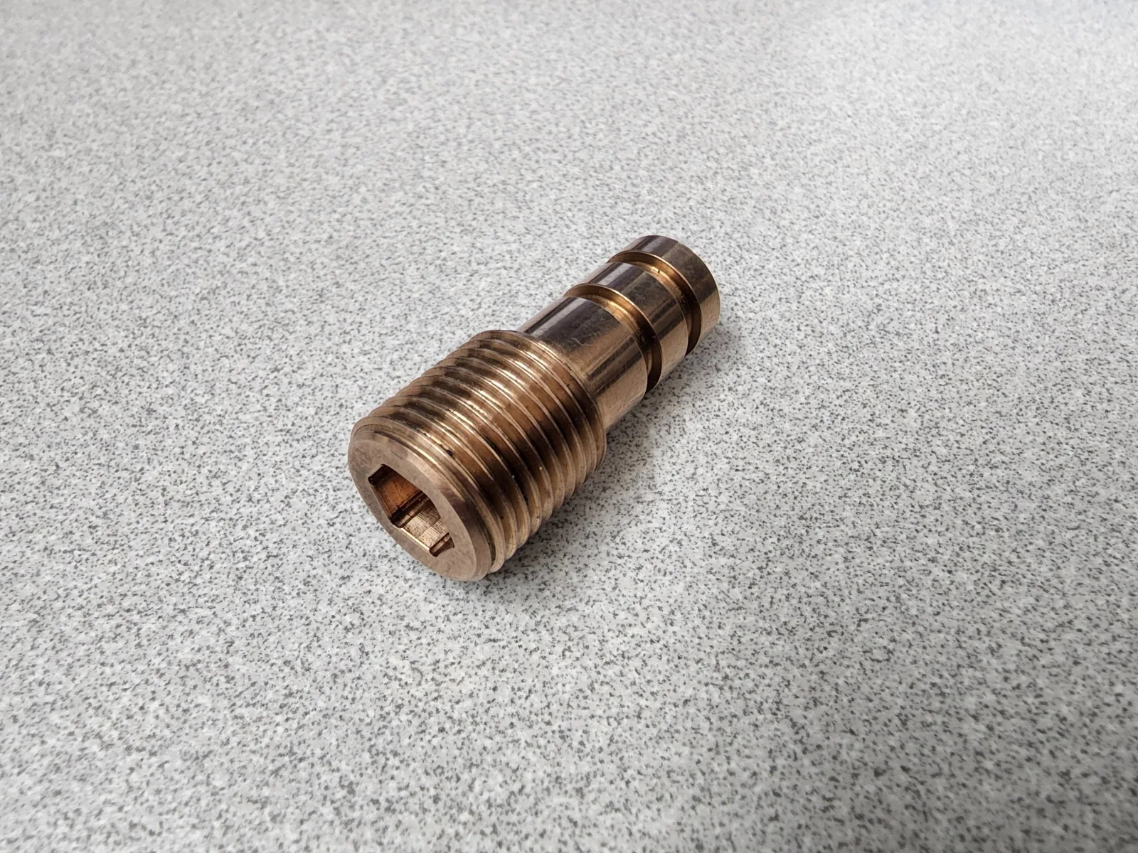 Machined threaded brass connector