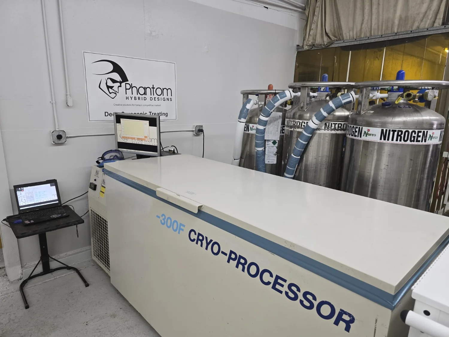 PHD cryogenic processing equipment, liquid nitrogen supply, and workstation